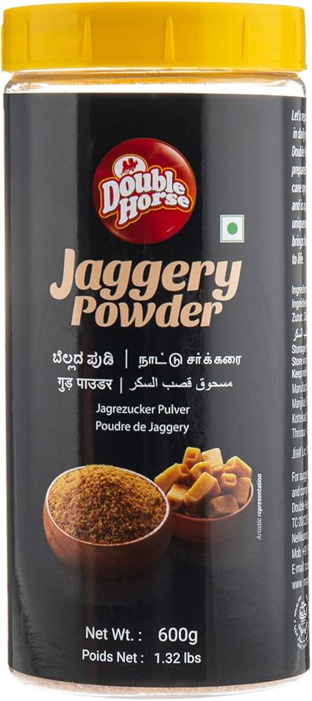 DOUBLE HORSE JAGGERY POWDER 600 GM JAR